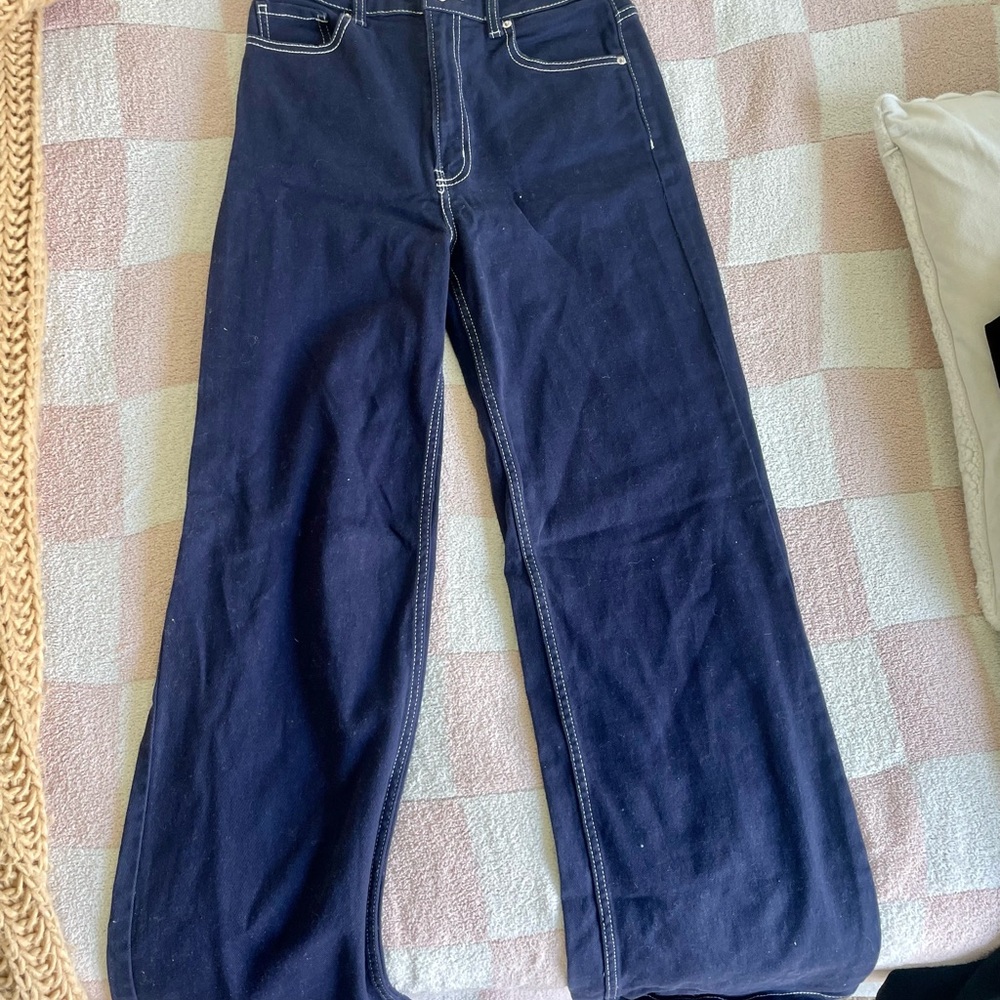 H&M Dark Blue Denim Cargo Jeans